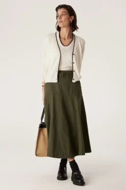 Eadie Drill Skirt - Khaki
