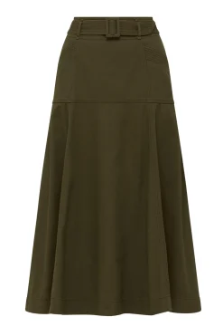 Eadie Drill Skirt - Khaki