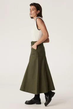 Eadie Drill Skirt - Khaki