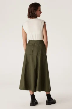 Eadie Drill Skirt - Khaki
