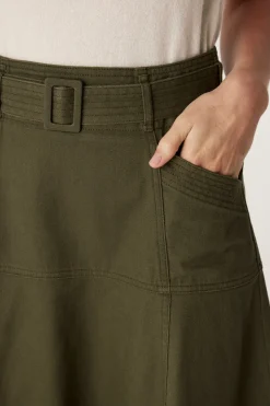 Eadie Drill Skirt - Khaki