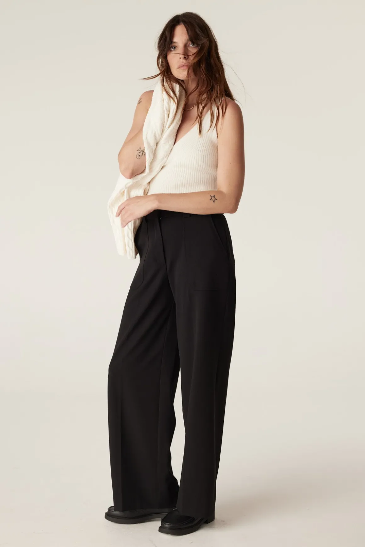 Evie Wide Leg Pant - Black