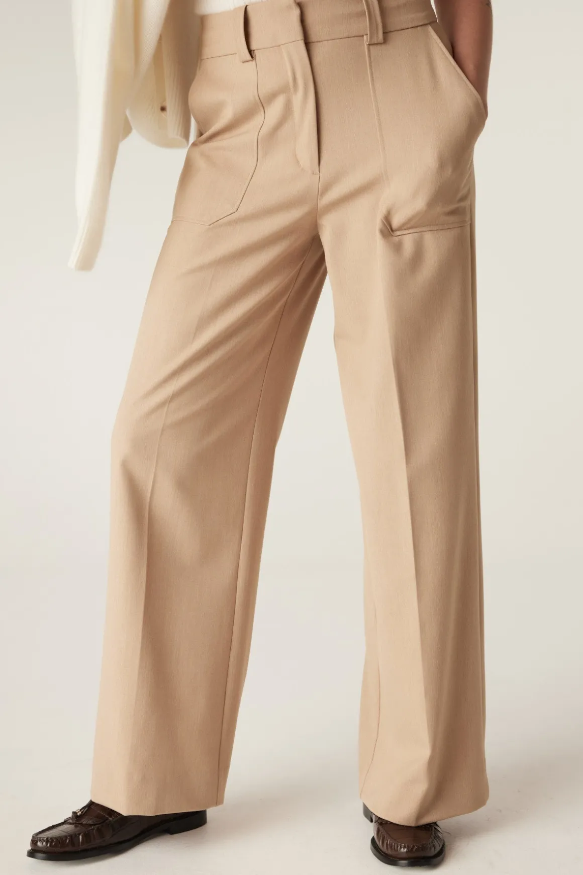 Evie Wide Leg Pant - Light Camel