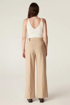 Evie Wide Leg Pant - Light Camel