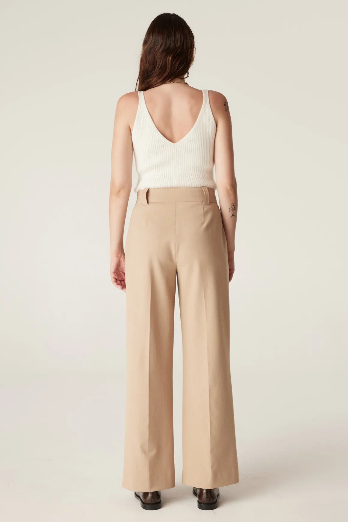 Evie Wide Leg Pant - Light Camel
