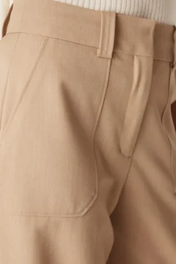 Evie Wide Leg Pant - Light Camel