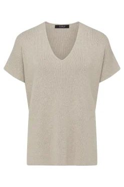 Flax V Neck Top - Oat