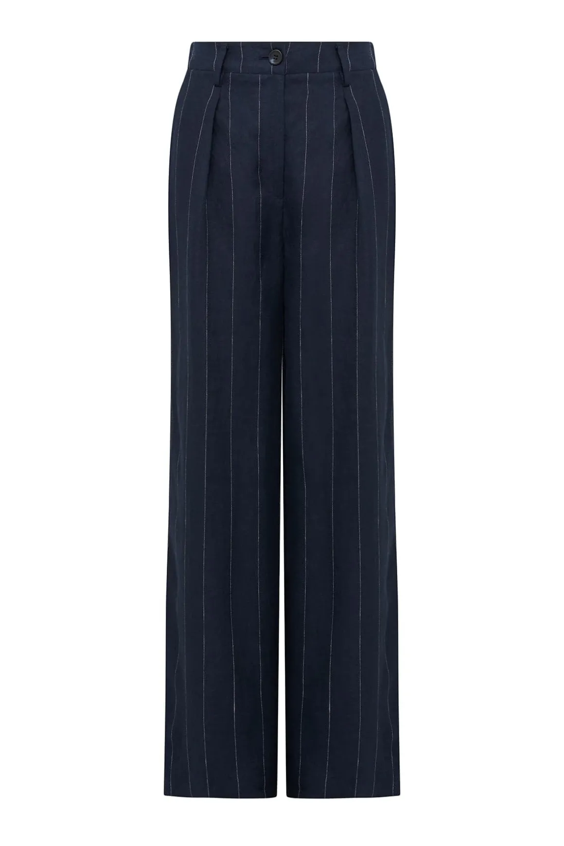 Freya Linen Pant - Navy Stripe