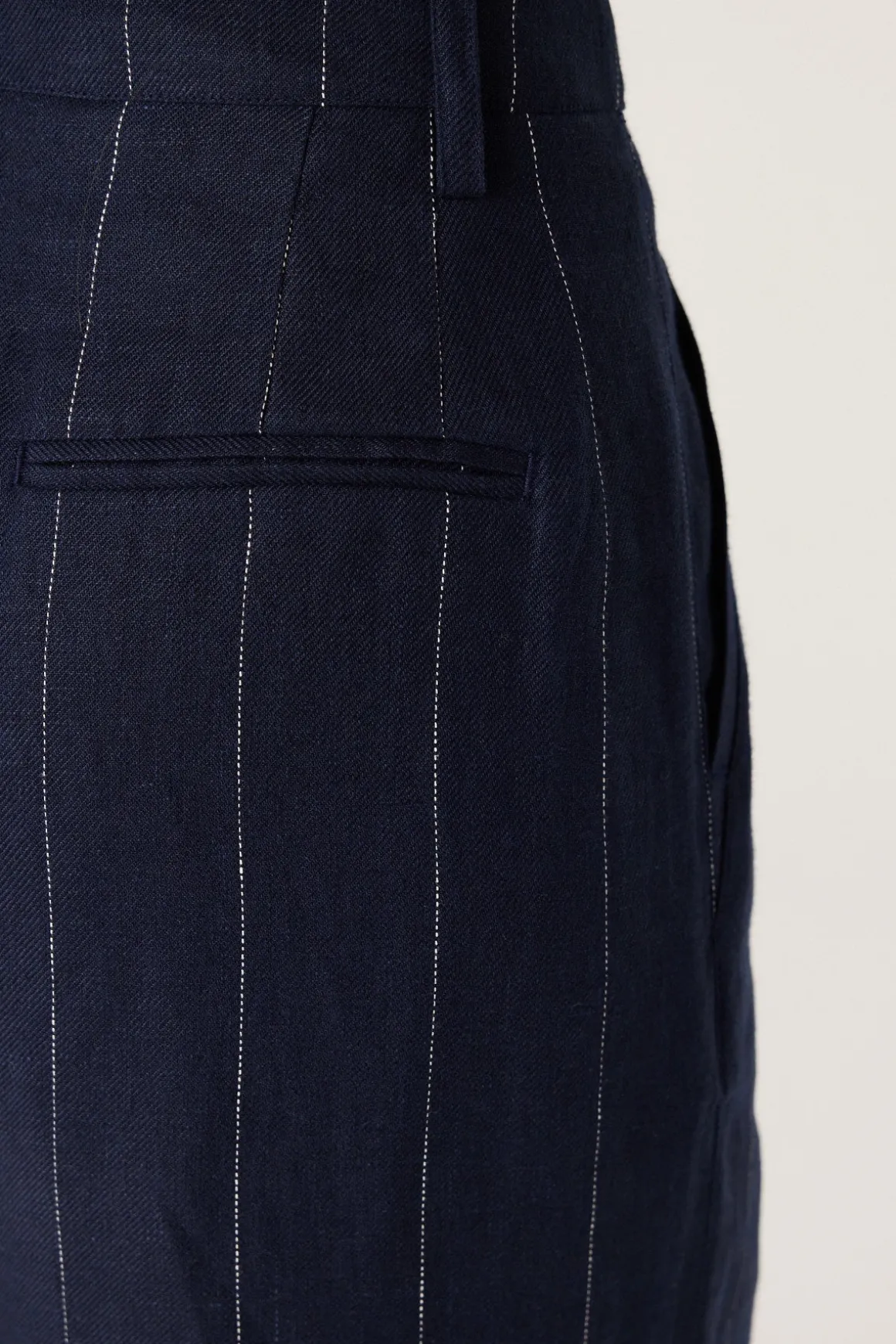 Freya Linen Pant - Navy Stripe