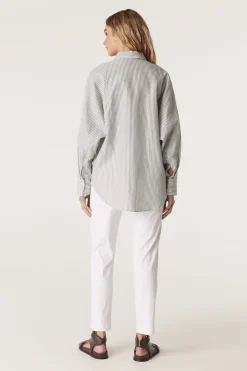 Girlfriend Stripe Shirt - Sage Stripe