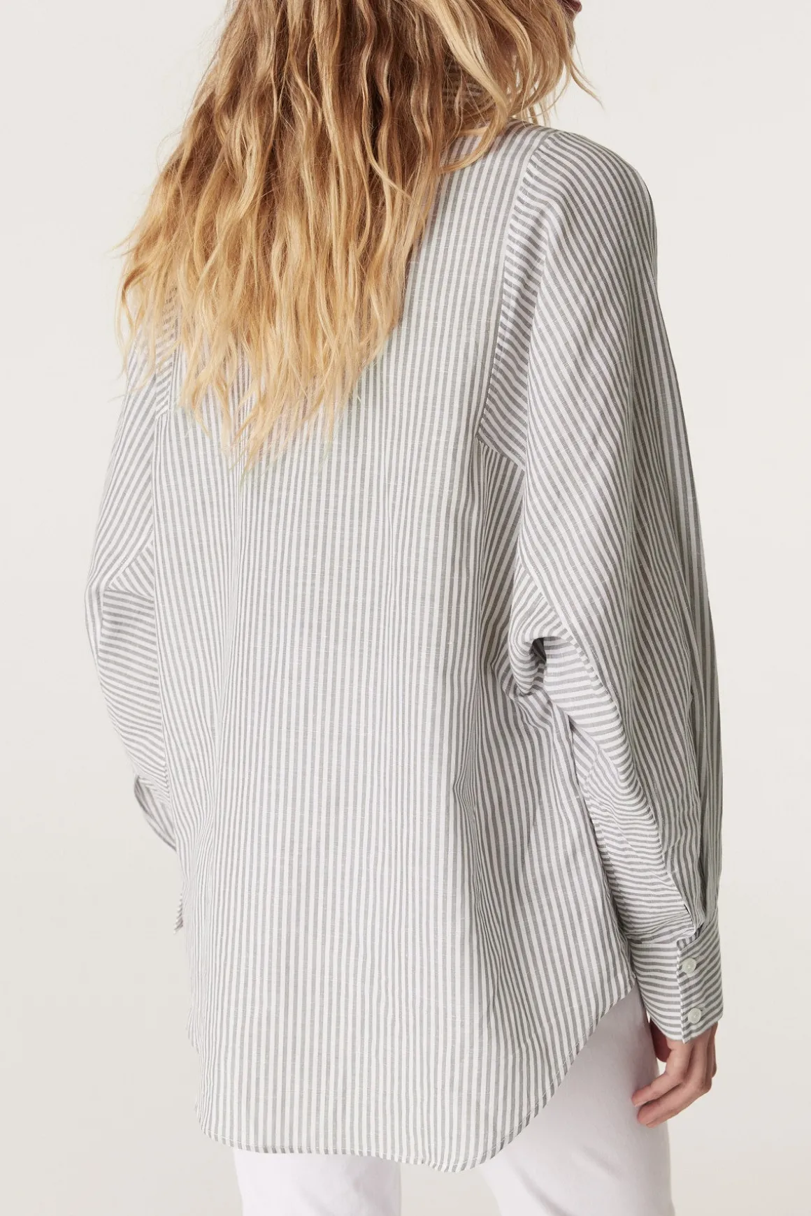 Girlfriend Stripe Shirt - Sage Stripe