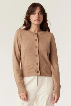 Harriet Merino Cardigan - Camel