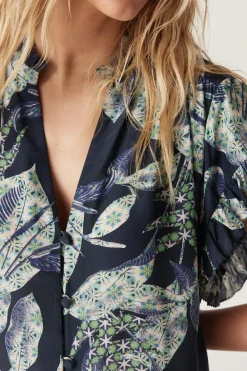 Havana Frill Dress - Navy Floral