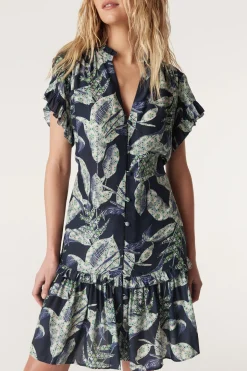 Havana Frill Dress - Navy Floral