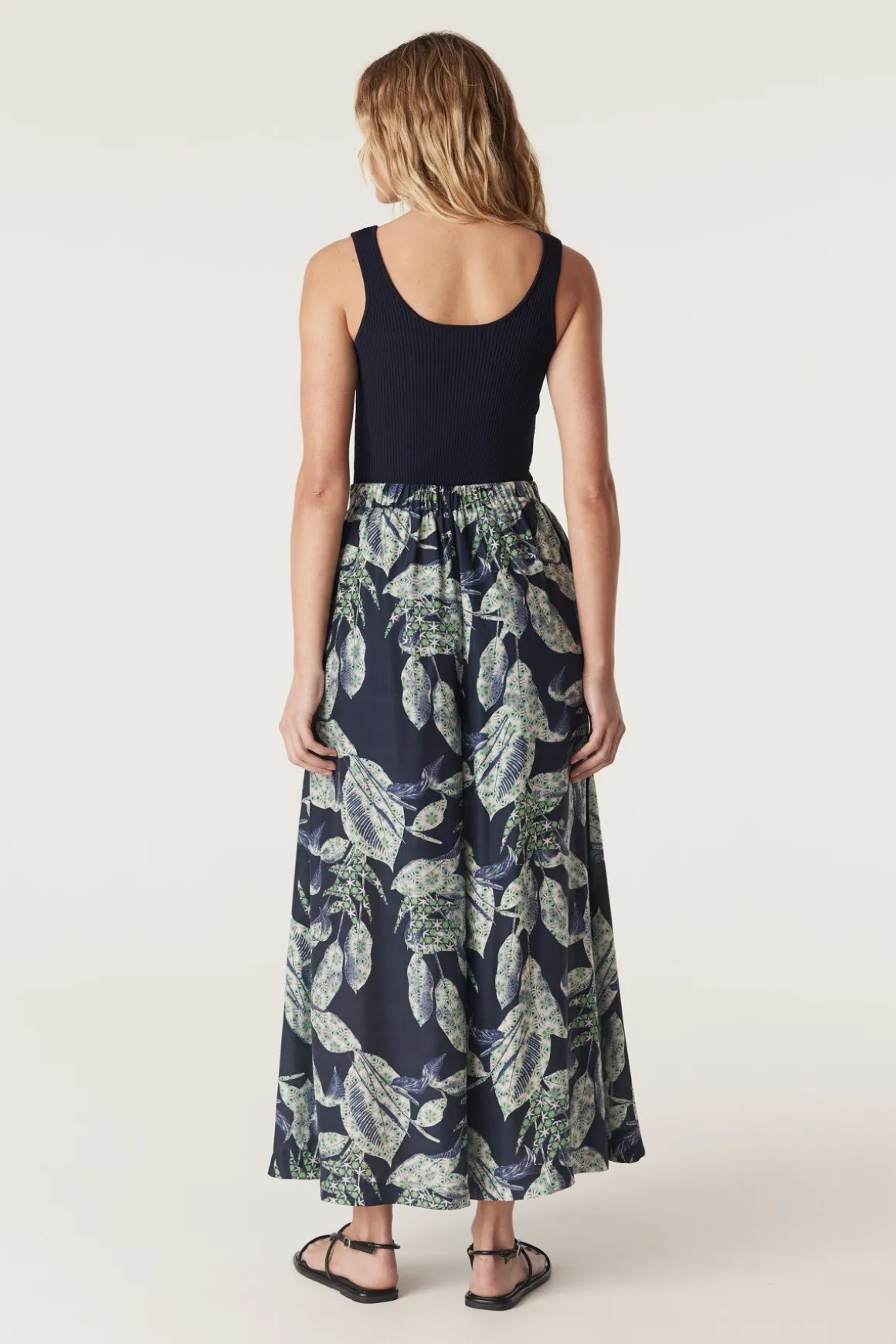 Havana Wide Leg Pant - Navy Floral