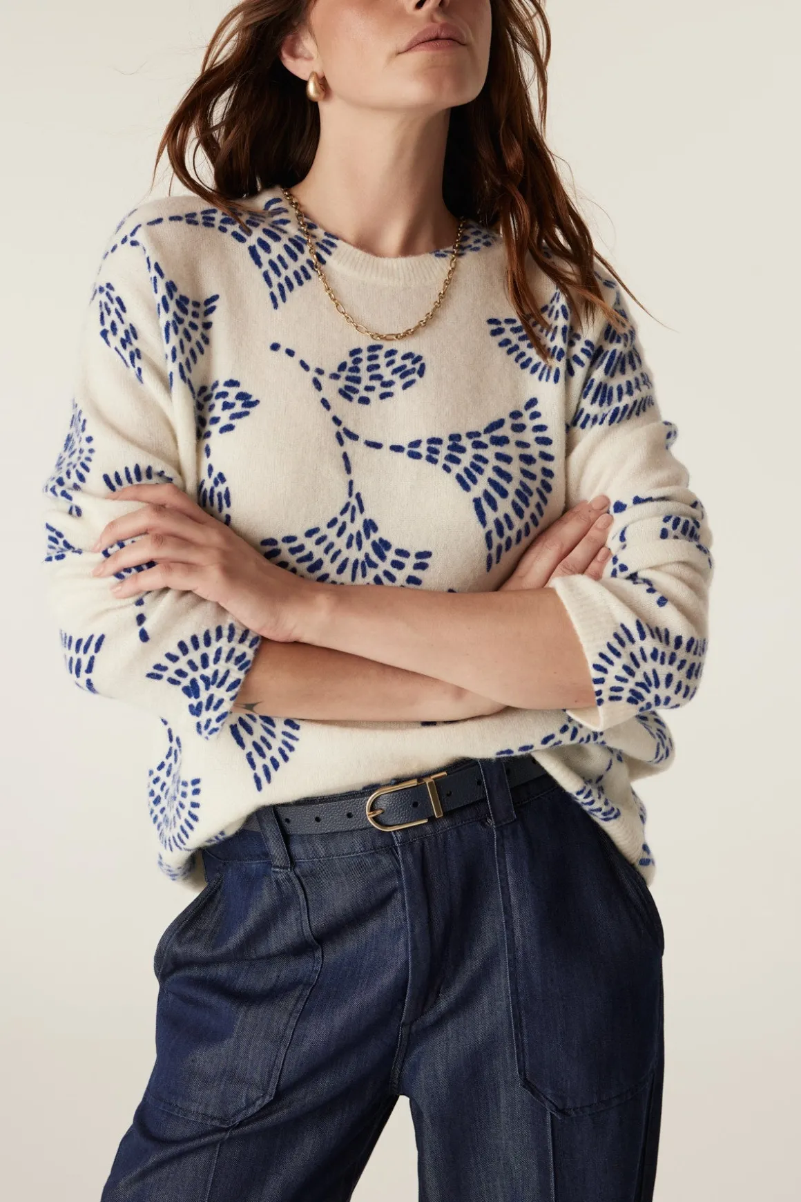 Hayes Mohair Jumper - Blue Print