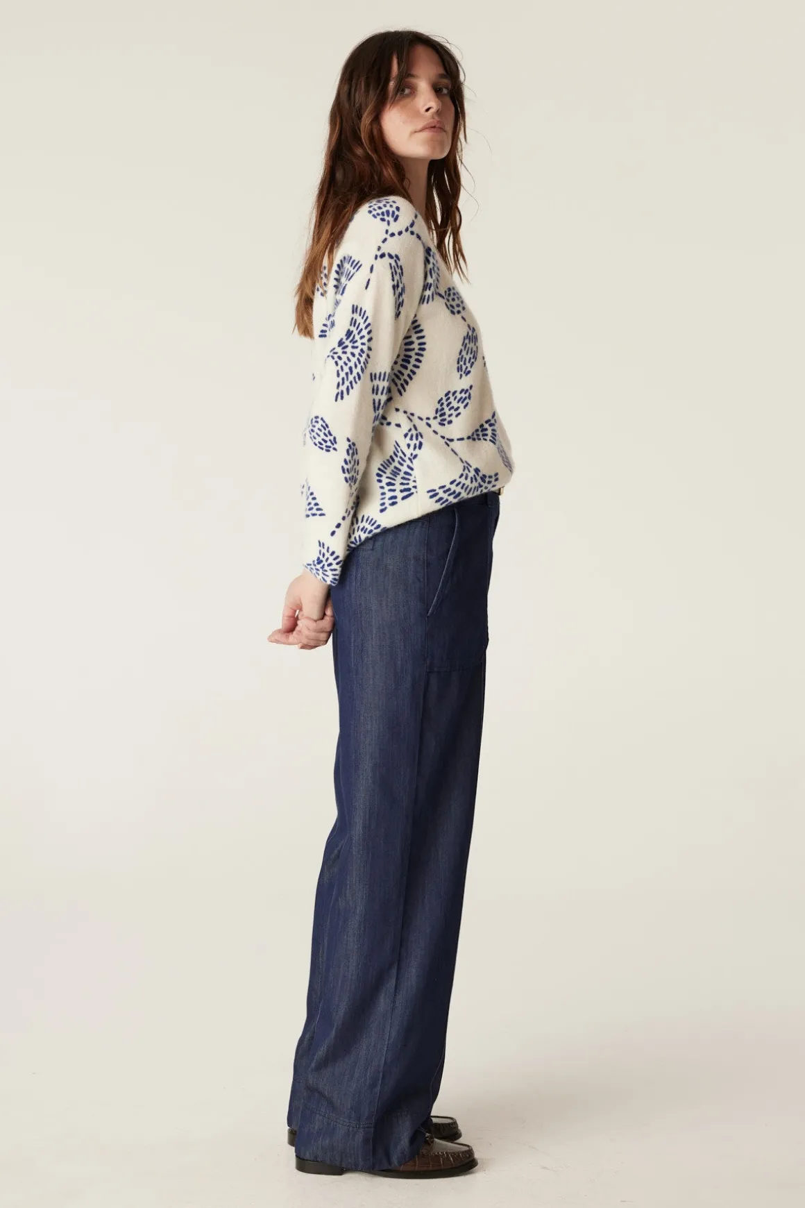 Hayes Mohair Jumper - Blue Print