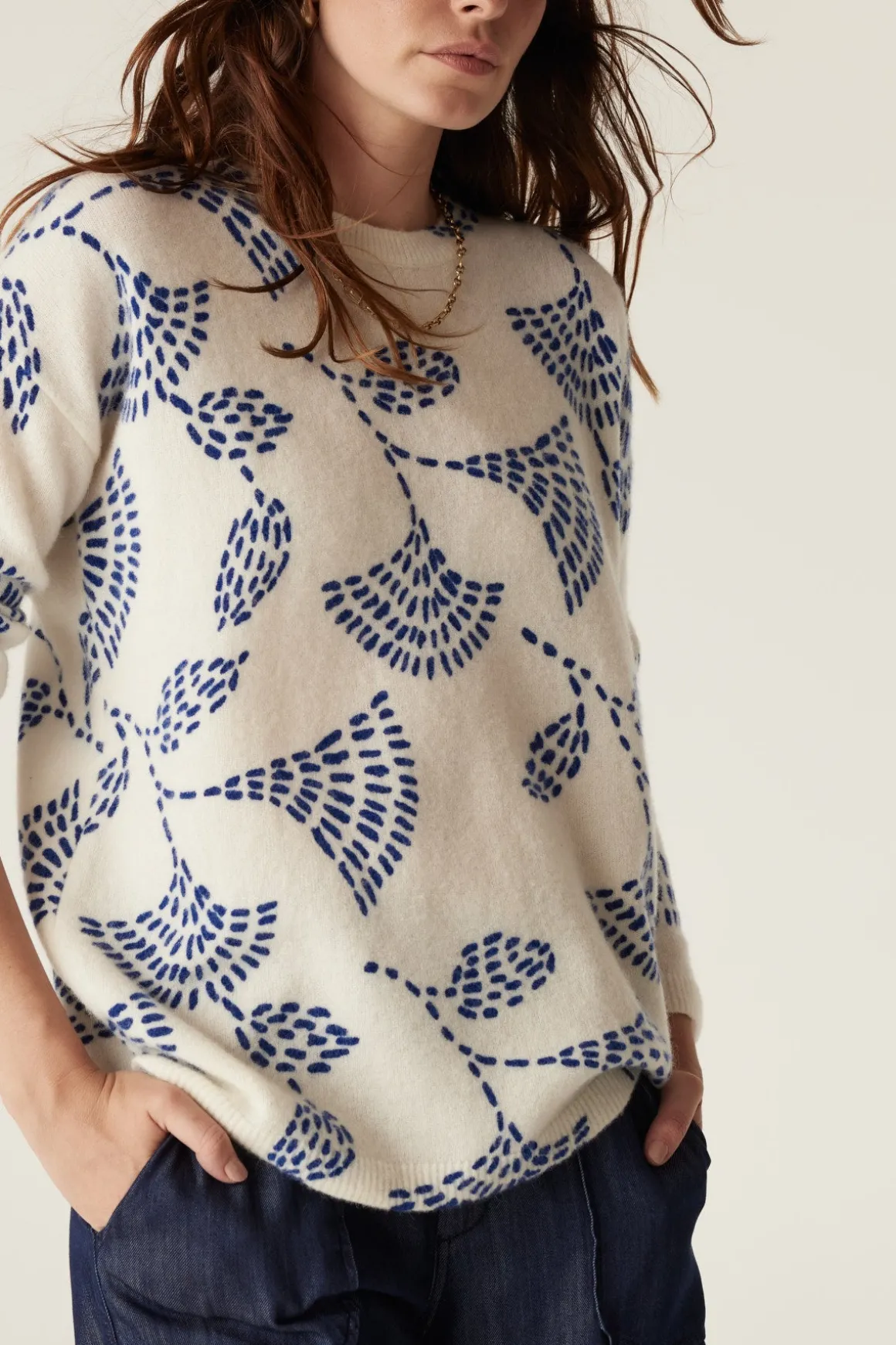 Hayes Mohair Jumper - Blue Print
