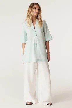 Hayward Linen Blouse - Seafoam
