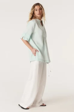 Hayward Linen Blouse - Seafoam