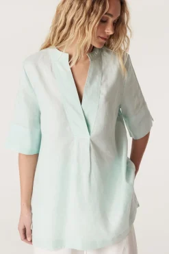 Hayward Linen Blouse - Seafoam