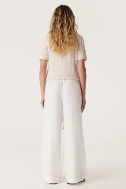 Heritage Cotton Cable Tee - Pale Pink