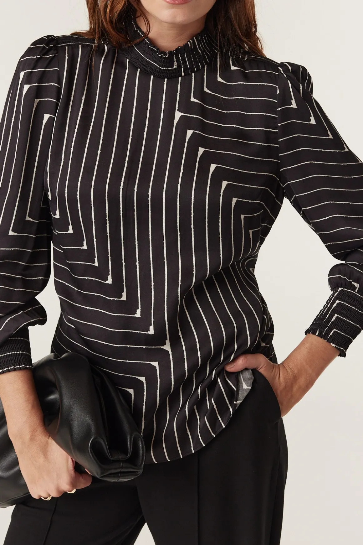 Imogen Blouse - Linear Print