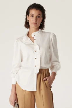 Kate Frill Blouse - White