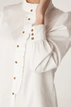 Kate Frill Blouse - White