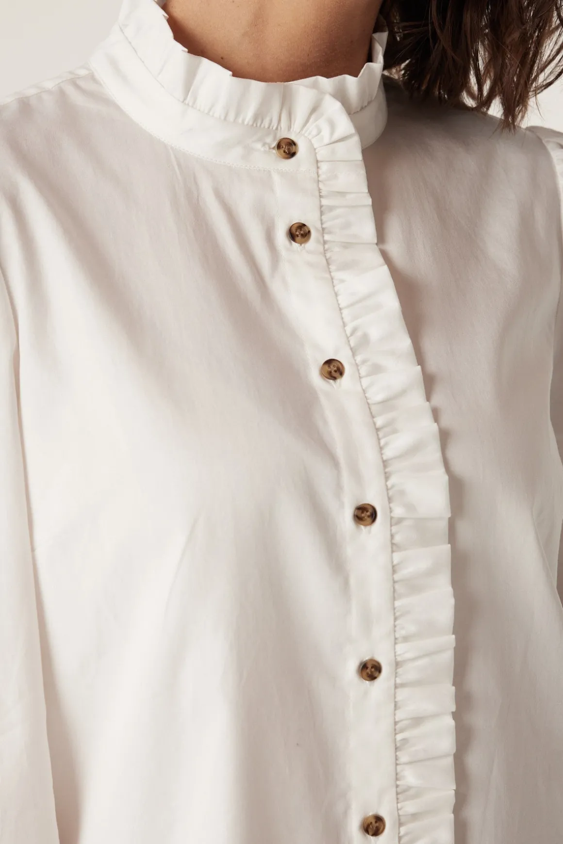 Kate Frill Blouse - White
