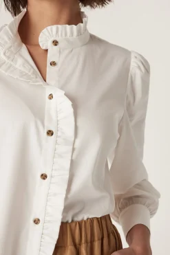 Kate Frill Blouse - White