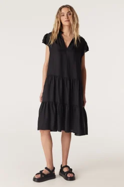 Laura Frill Dress - Black