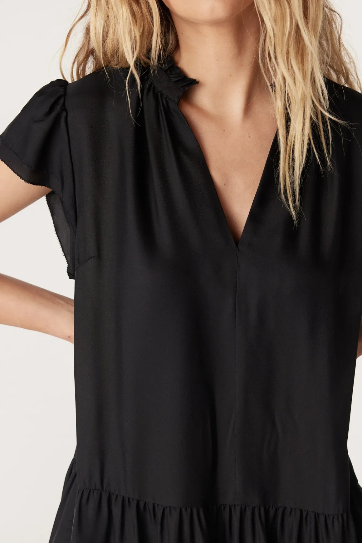 Laura Frill Dress - Black