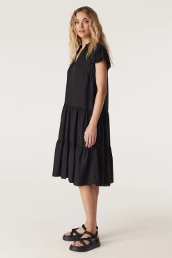 Laura Frill Dress - Black