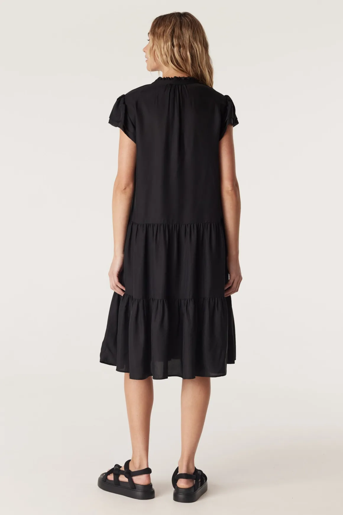 Laura Frill Dress - Black