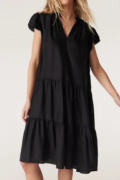 Laura Frill Dress - Black