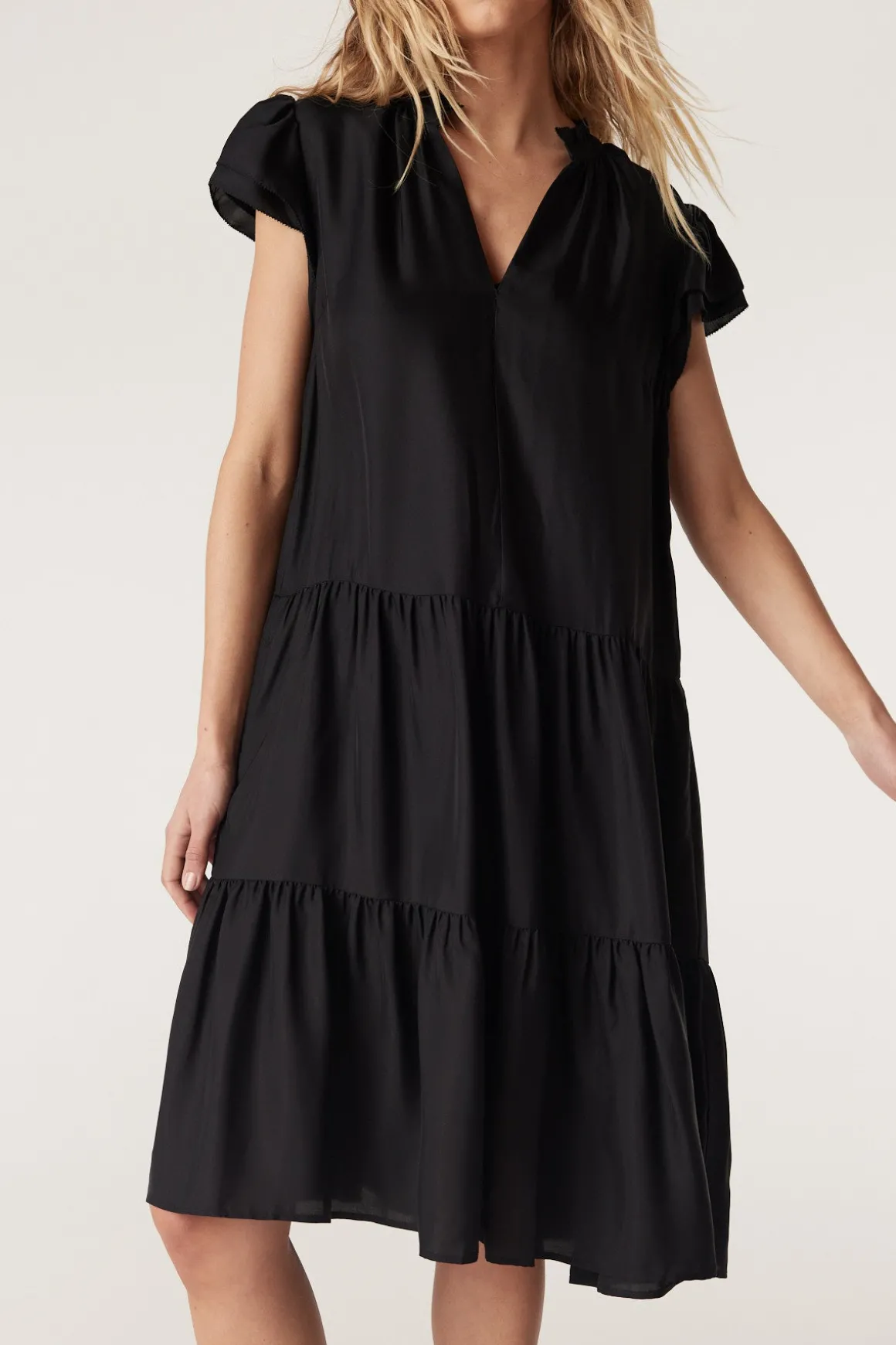 Laura Frill Dress - Black