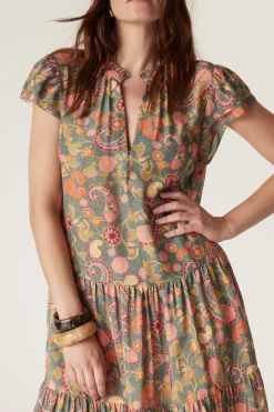 Laura Frill Dress - Paisley