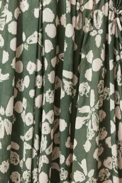Layla Midi Dress - Khaki Floral