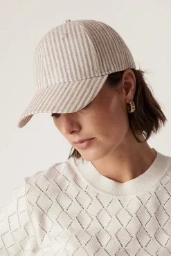 Linen Cap - Natural Stripe