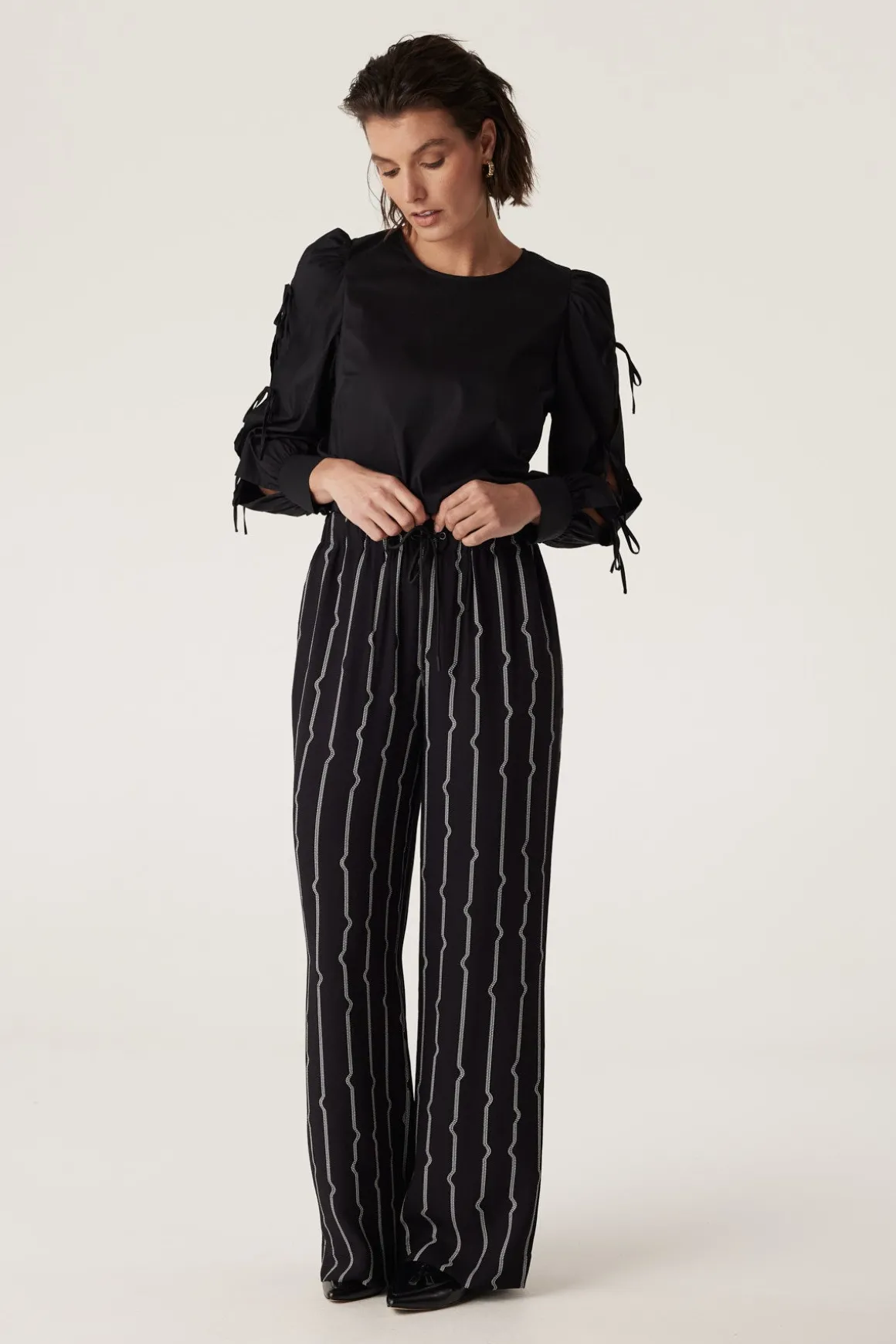 Madeline Bow Blouse - Black