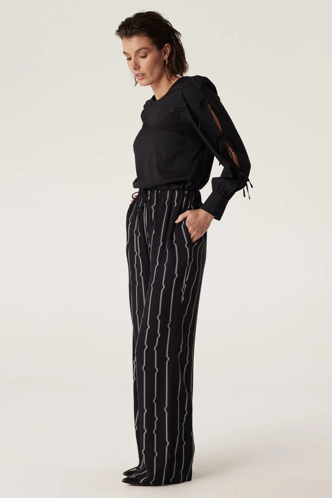 Madeline Bow Blouse - Black