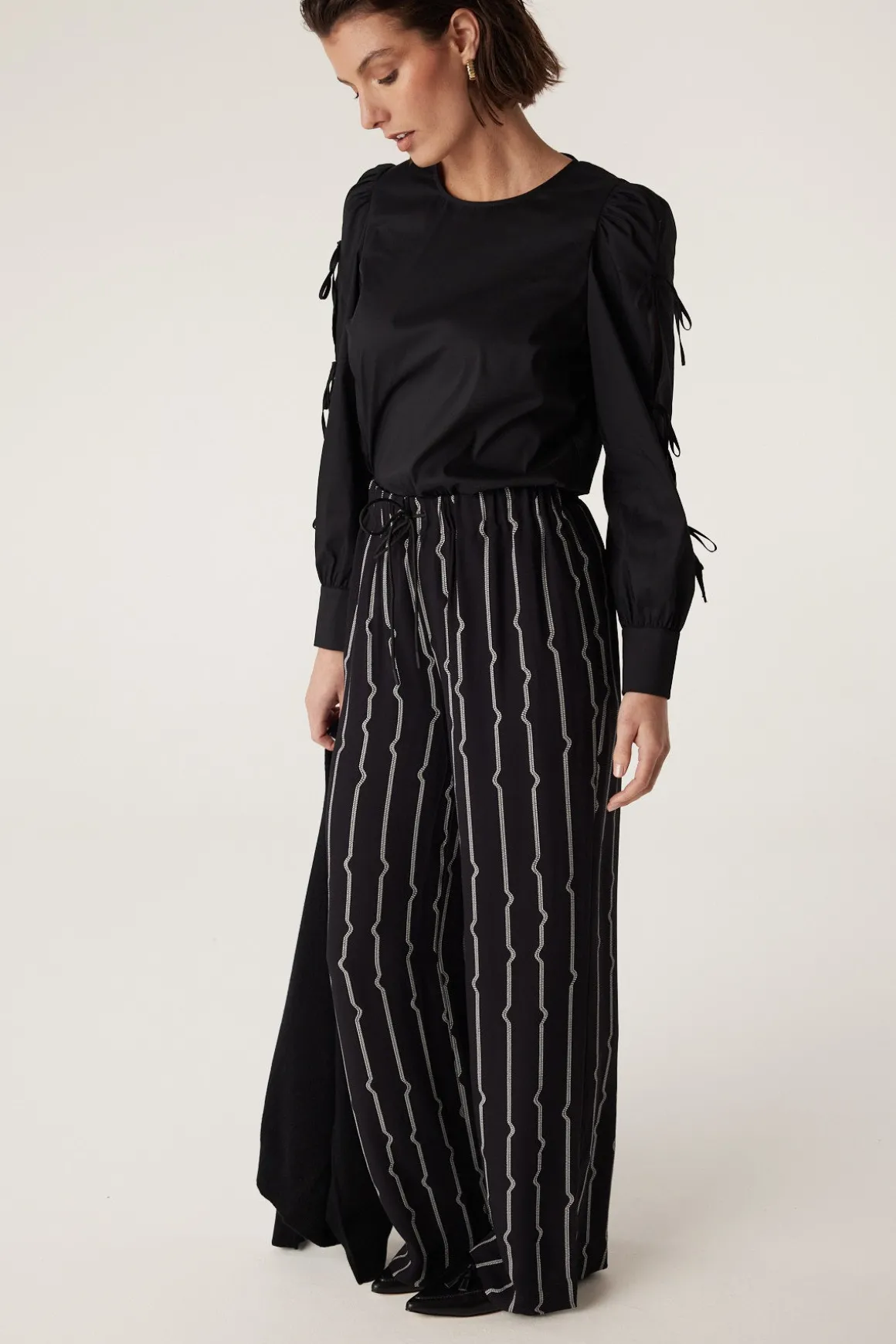 Madeline Bow Blouse - Black