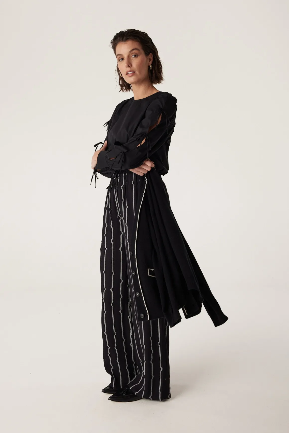 Madeline Bow Blouse - Black