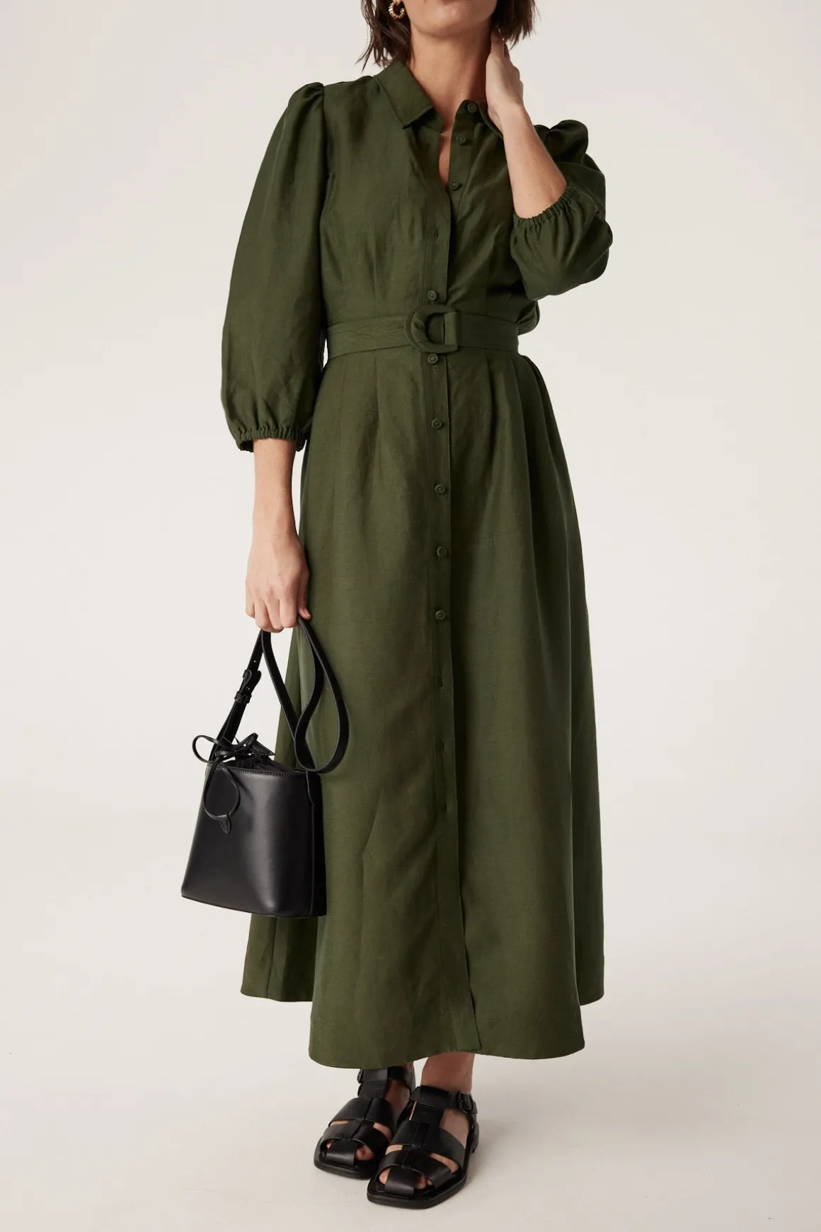 Manly Midi Dress - Olive