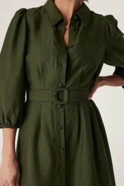 Manly Midi Dress - Olive