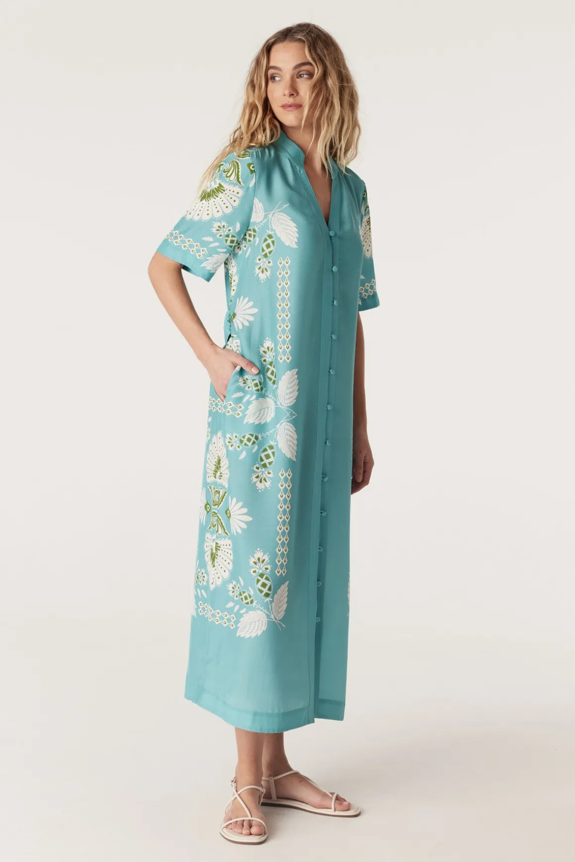 Miami Midi Dress - Scarf Print