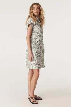Oasis Linen Dress - Palm Print