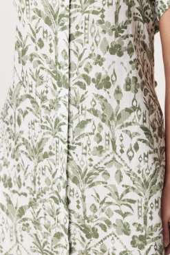 Oasis Linen Dress - Palm Print