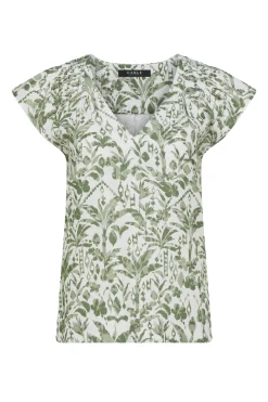 Oasis Linen Top - Palm Print